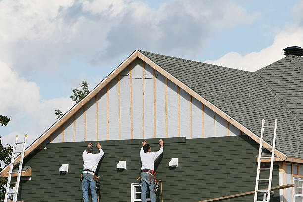 Professional Emergency Siding Repair technician working in Marion Center, MA